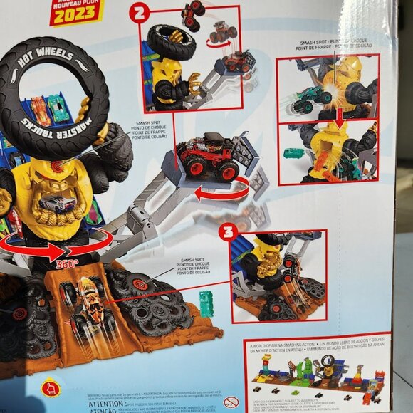 NEW Hot Wheels Monster Trucks Arena Smashers Mega-Wrex Vs Crushzilla Takedown Pl - Picture 8 of 15